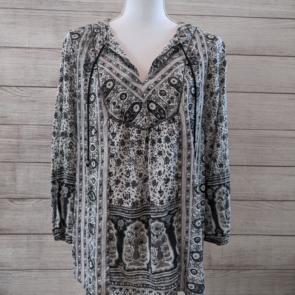 Lucky Brand Top Size Medium White And Grey In Co